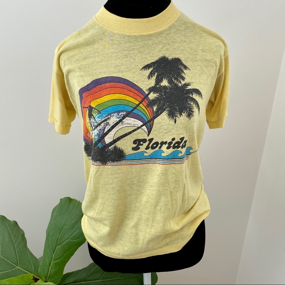 Vintage Rainbow Surf Yellow Florida Tee